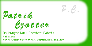 patrik czotter business card